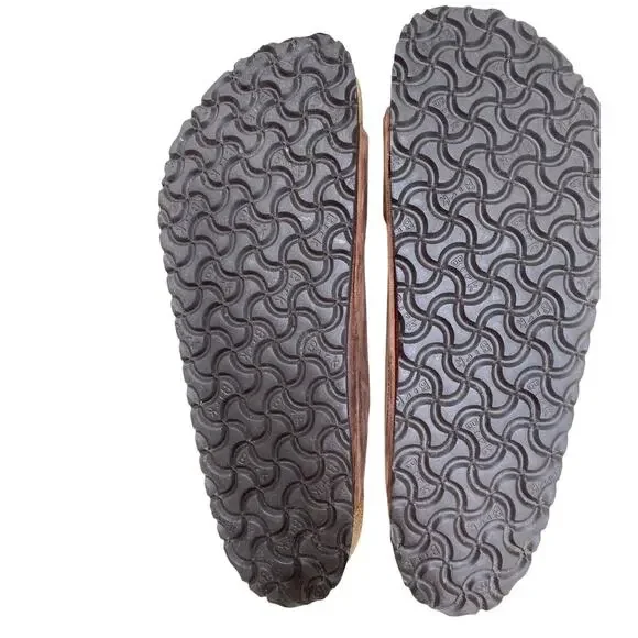 Birkenstock Men's Arizona Sandal EU 46 US 13 Brown Leather Slide Double Strap - Picture 9 of 13